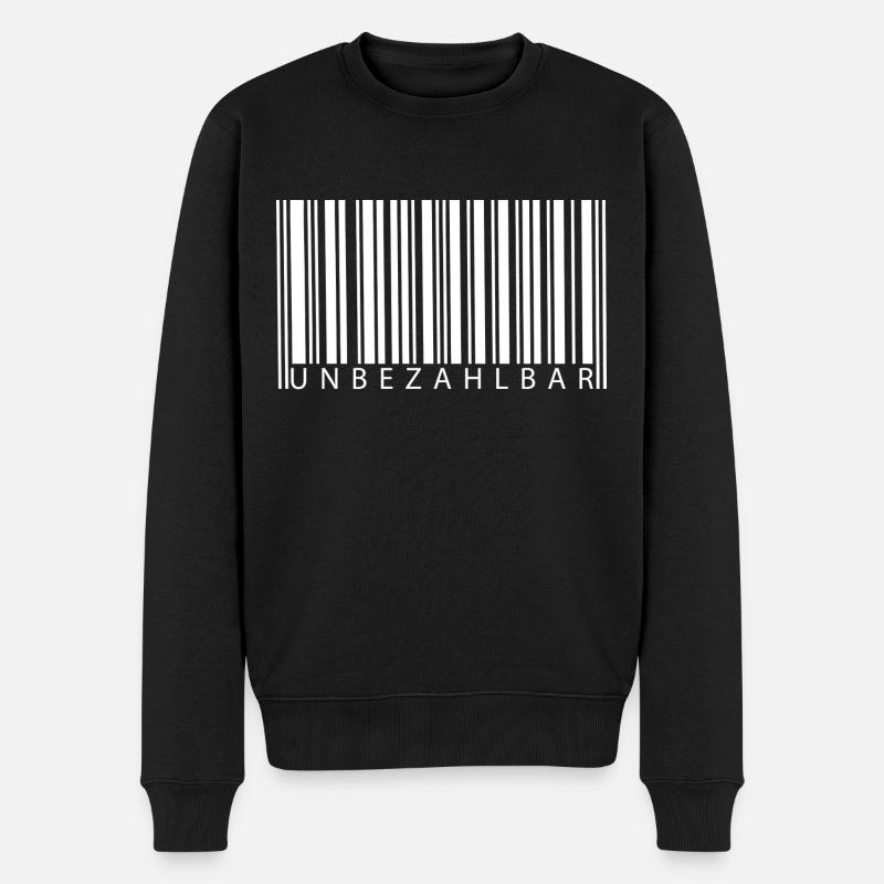 Strichcode Unbezahlbar - Männer Premium Bio Pullover - Schwarz
