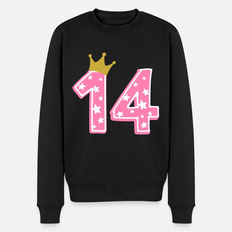 14 kroner 14 års fødselsdag 14 år - Økologisk premium-sweatshirt til mænd - sort