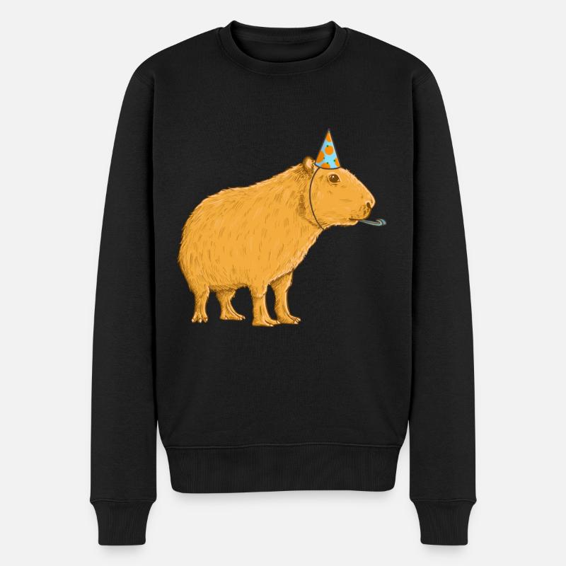 Capybara Birthday - Men's Premium Organic Jumper - black