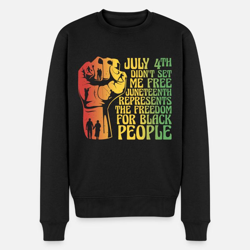 Juneteenth 4. Juli - Männer Premium Bio Pullover - Schwarz