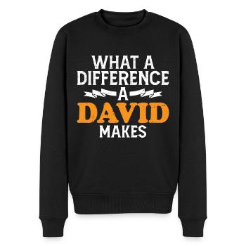 What A Difference A David Makes - Men's Premium Organic Jumper - black - Front - Nico (187cm)