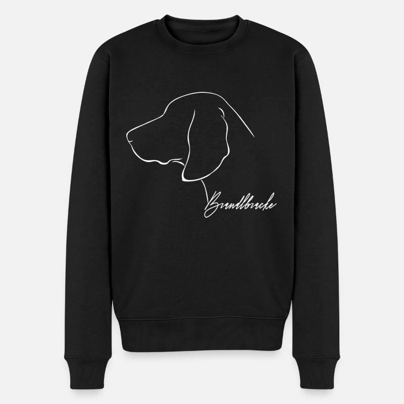 BRANDLBRACKE Profil Jagdhund Jagdhunde Wilsigns - Männer Premium Bio Pullover - Schwarz