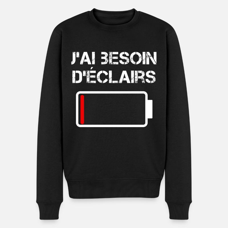 J'ai Besoin D'Éclairs - Pull Premium bio Homme - noir