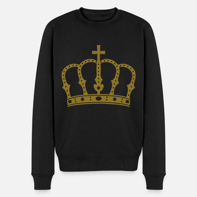 Königskrone - Männer Premium Bio Pullover - Schwarz