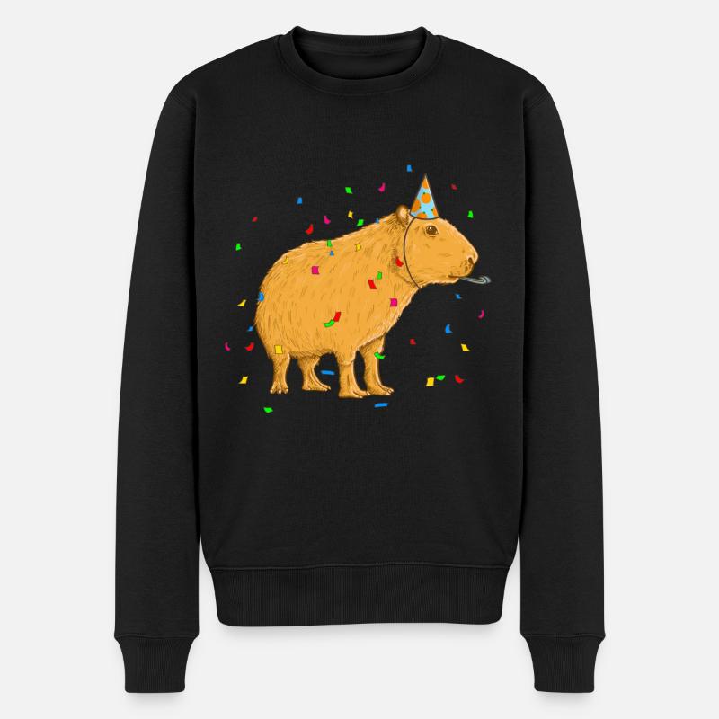 Anniversaire de Capybara - Pull Premium bio Homme - noir