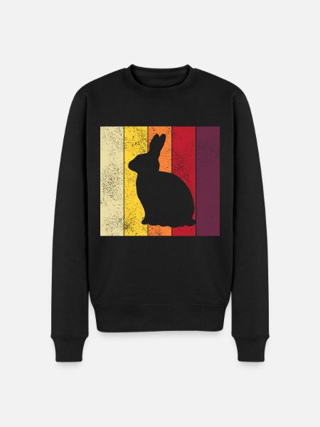 Rabbit Retro Rabbit Easter Gift - Men's Premium Organic Jumper - black