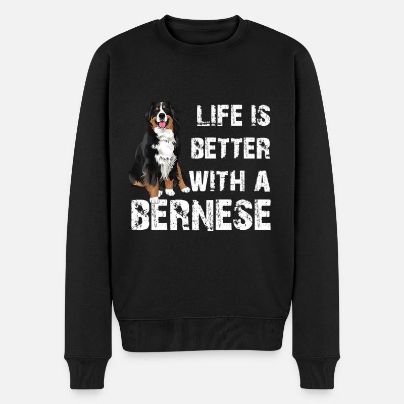 Berner Sennenhund - Männer Premium Bio Pullover - Schwarz