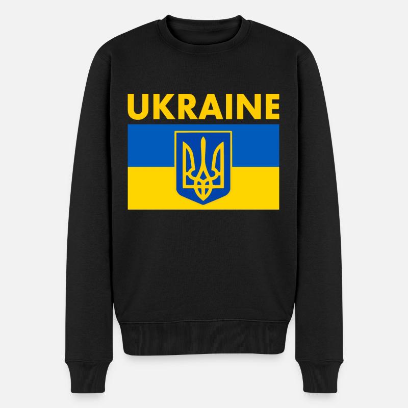 Ukraine - Männer Premium Bio Pullover - Schwarz