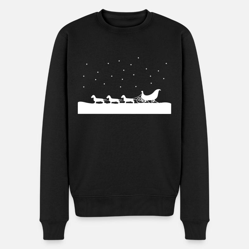 Weihnachtsdackel - Männer Premium Bio Pullover - Schwarz