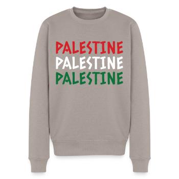 Palestine Free Gaza - Männer Premium Bio Pullover - Taupe - Vorne - Nico (187cm)