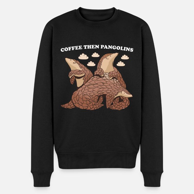 Café puis Pangolins Pangolin - Pull Premium bio Homme - noir