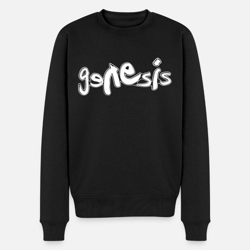 Genesis Klassisches Logo In Weiß - Männer Premium Bio Pullover - Schwarz