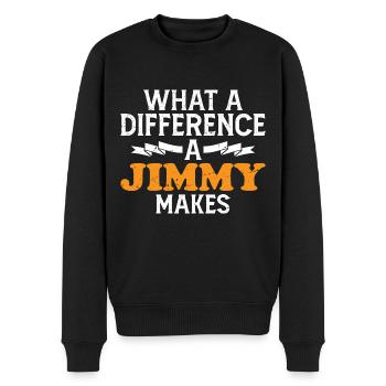 What A Difference A Jimmy Makes - Men's Premium Organic Jumper - black - Front - Nico (187cm)