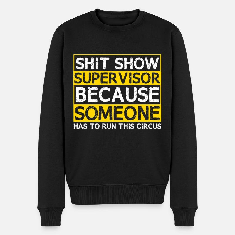 Sarkastischer Management-Chaos-Manager - Männer Premium Bio Pullover - Schwarz