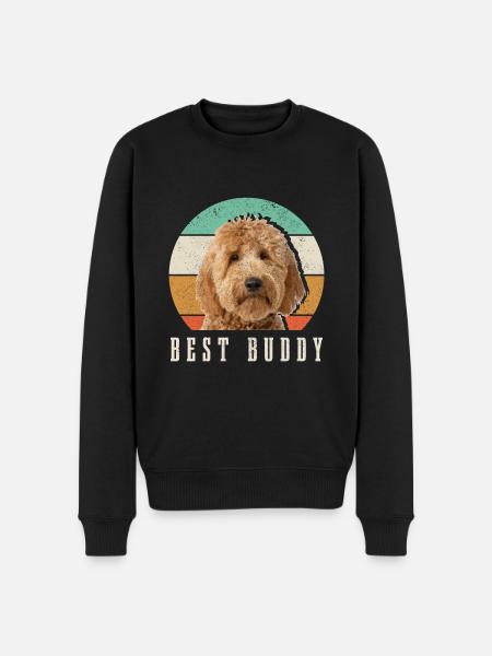 Goldendoodle Hund Dood Gave - Økologisk premium-sweatshirt til mænd - sort
