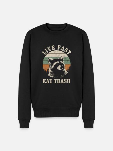 Raccoon Funny Gift - Men's Premium Organic Jumper - black