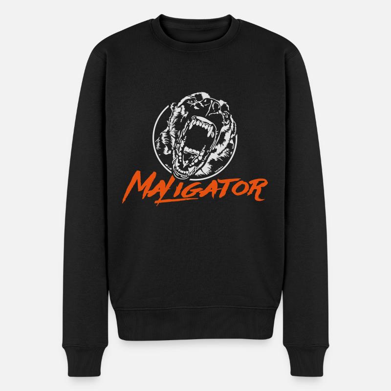 Maligator - Belgian Malinois Wilsigns Hundemotiv - Männer Premium Bio Pullover - Schwarz