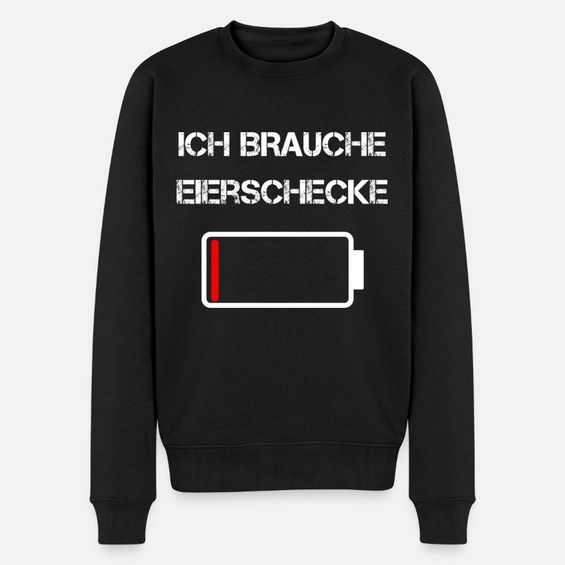 Sächsische Küche | Ich brauche Eierschecke - Männer Premium Bio Pullover - Schwarz