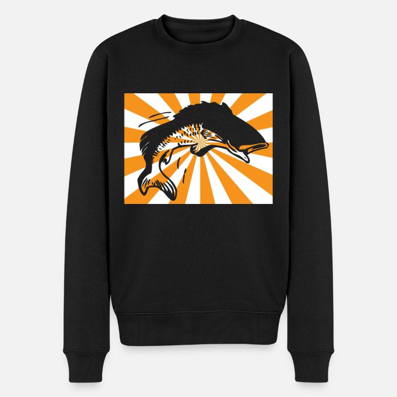 Angler Fisch Style - Männer Premium Bio Pullover - Schwarz