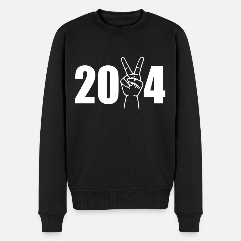 Siegeszeichen victory zeichen 2024 - Männer Premium Bio Pullover - Schwarz