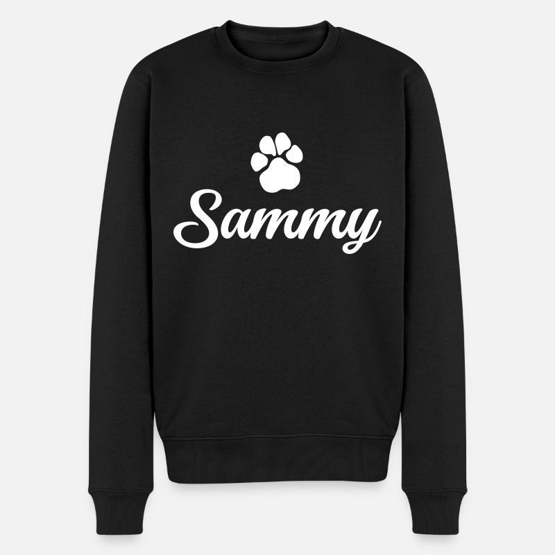 Hundename SAMMY mit Pfote - Männer Premium Bio Pullover - Schwarz