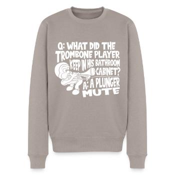 Trombone - Men's Premium Organic Jumper - taupe - Front - Nico (187cm)