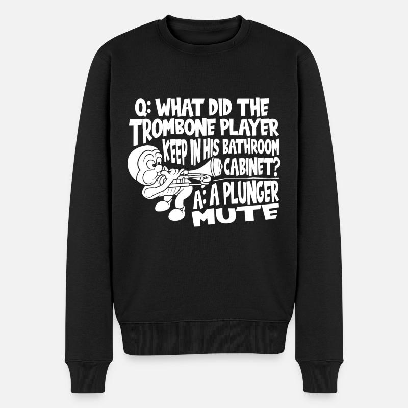 Posaune - Männer Premium Bio Pullover - Schwarz