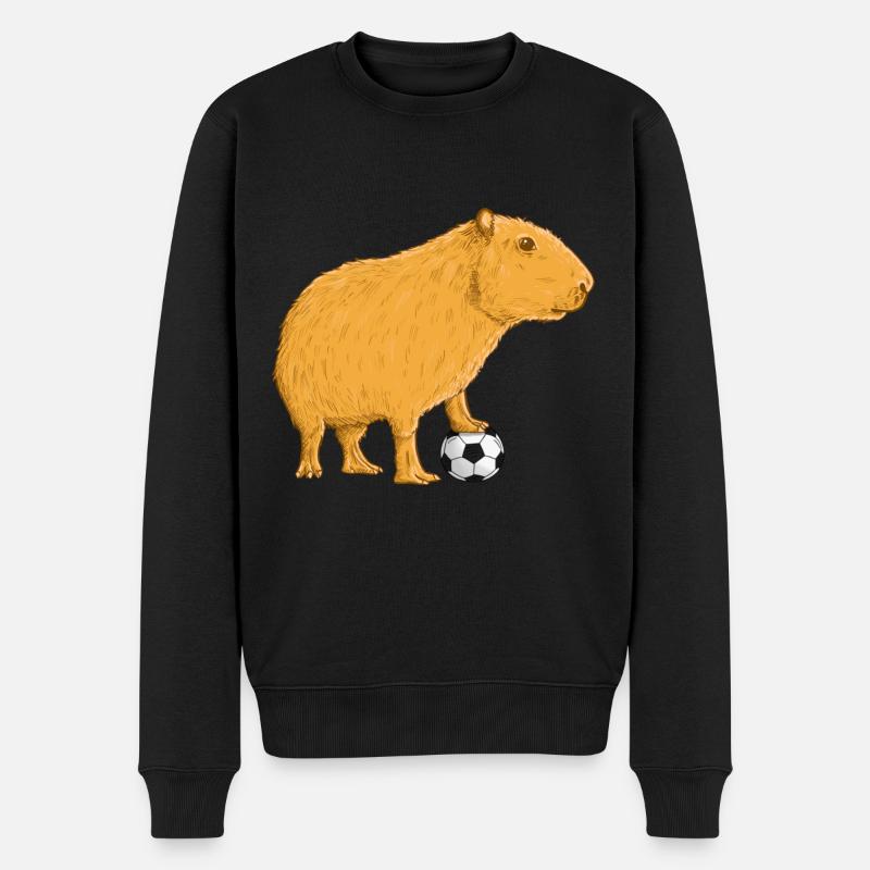Capybara Fußball - Männer Premium Bio Pullover - Schwarz