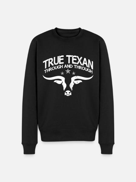 True Texan Through And Through - Men's Premium Organic Jumper - black
