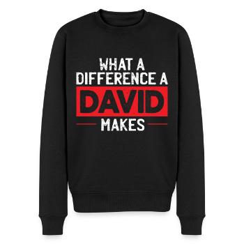 What A Difference A David Makes - Men's Premium Organic Jumper - black - Front - Nico (187cm)