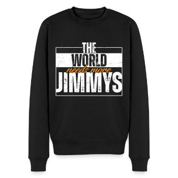 The World Needs More Jimmys - Men's Premium Organic Jumper - black - Front - Nico (187cm)