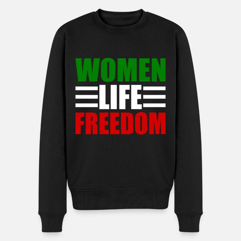 Women life freedom - Männer Premium Bio Pullover - Schwarz