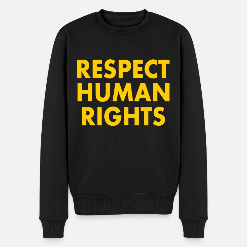 Respect human rights - Pull Premium bio Homme - noir
