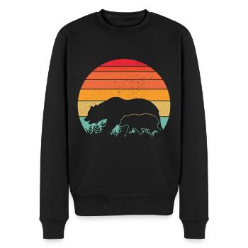 PAPA OURS MAMAN OURS - Pull Premium bio Homme - noir - Devant - Nico (187cm)