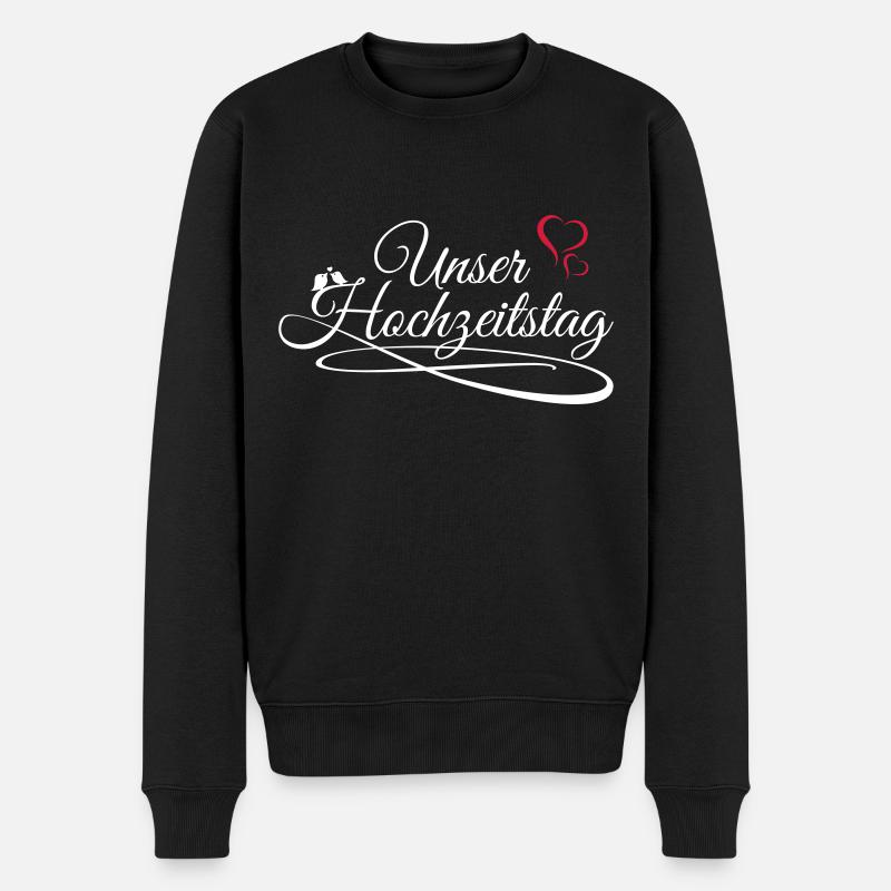 hochzeit 01 - Männer Premium Bio Pullover - Schwarz