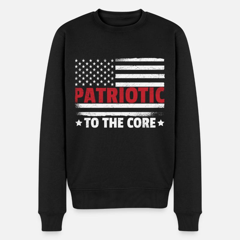 Drapeau américain Patriotisme - Pull Premium bio Homme - noir
