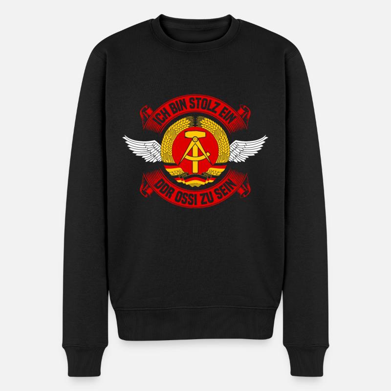 Stolz Ossi DDR Sachsen Heimat - Männer Premium Bio Pullover - Schwarz