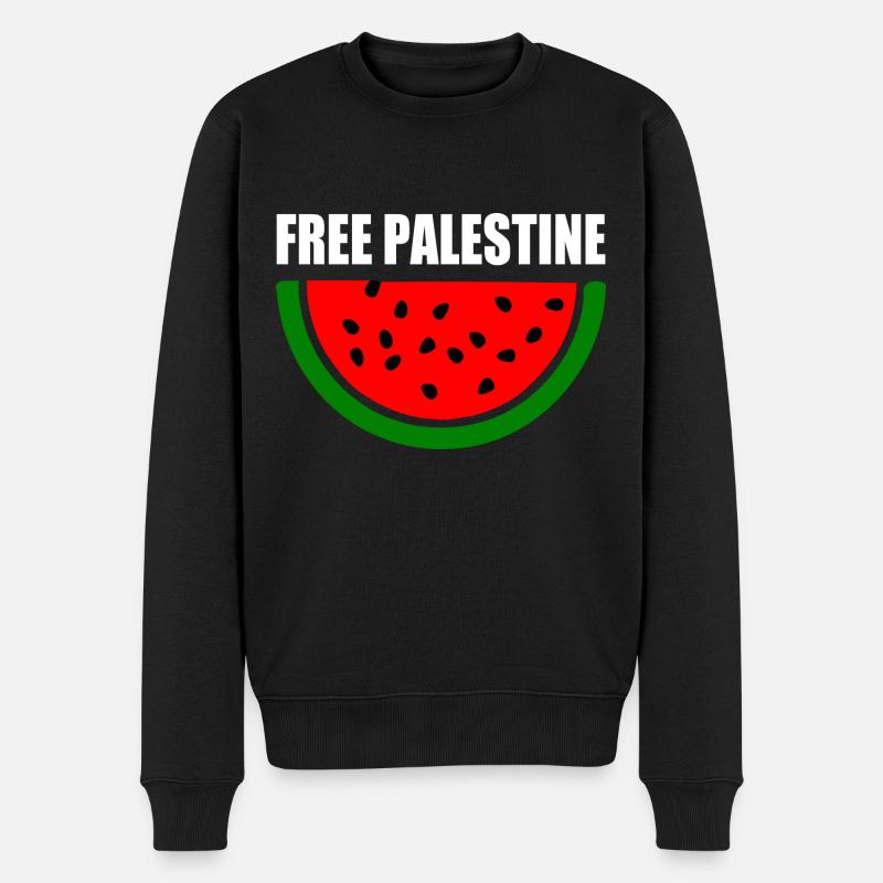 Free palestine Melon pastèque - Pull Premium bio Homme - noir