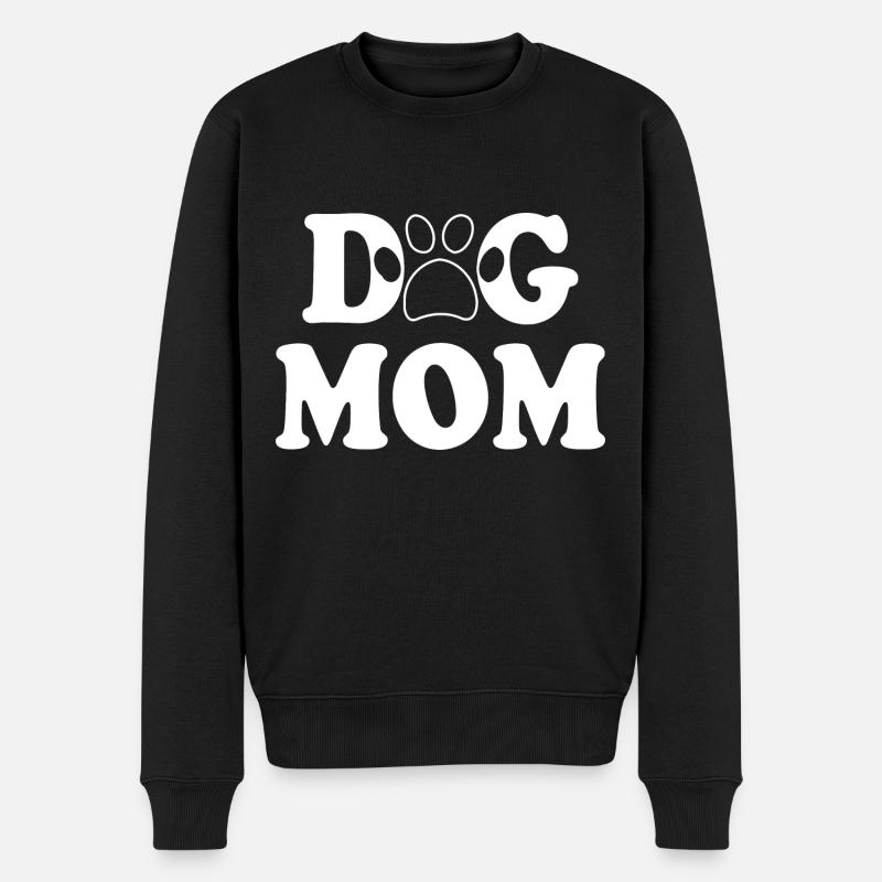 Dog mom - Männer Premium Bio Pullover - Schwarz