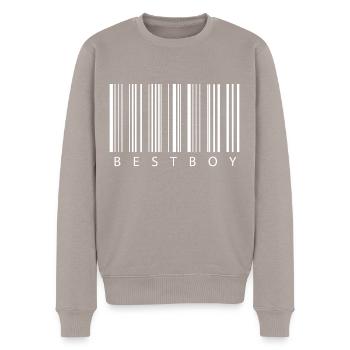 Bestboy Barcode - meilleur ami - Pull Premium bio Homme - taupe - Devant - Nico (187cm)