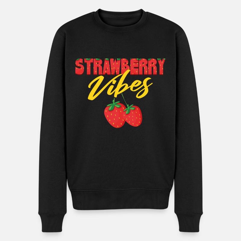 Vibrations de fraise - Pull Premium bio Homme - noir
