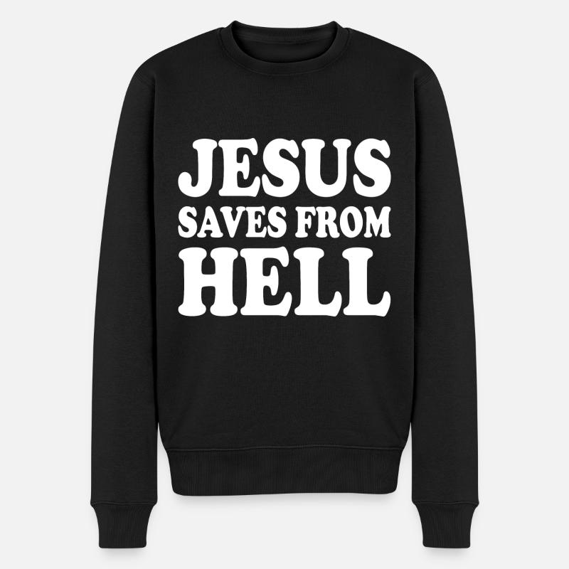 Jesus saves from hell - Pull Premium bio Homme - noir