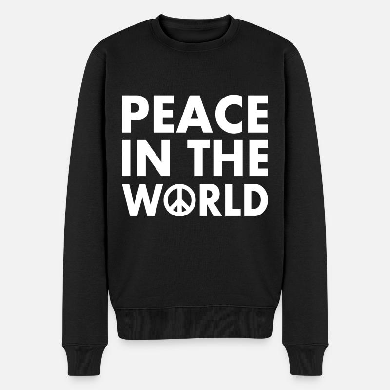Peace in the world - Pull Premium bio Homme - noir