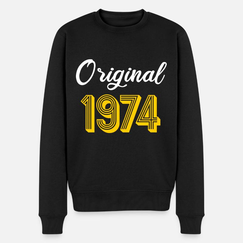 1974 né Né 1974 Cadeau Anniversaire - Pull Premium bio Homme - noir