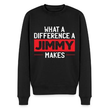 What A Difference A Jimmy Makes - Men's Premium Organic Jumper - black - Front - Nico (187cm)