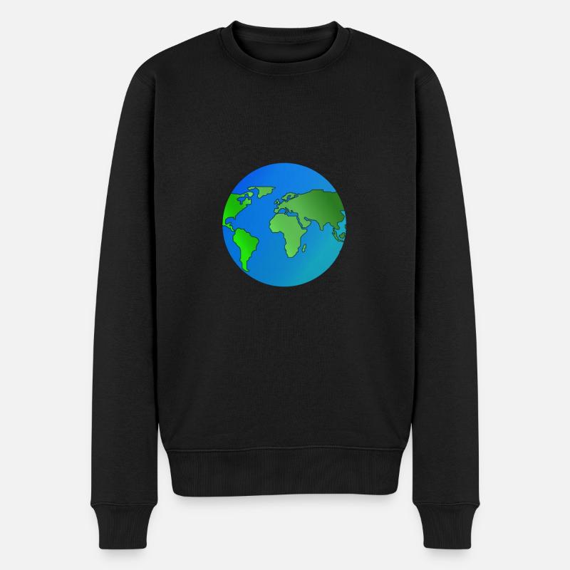 Globe terrestre globe avec les océans et les continents - Pull Premium bio Homme - noir