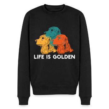 Life Is Golden Retriever Funny - Men's Premium Organic Jumper - black - Front - Nico (187cm)