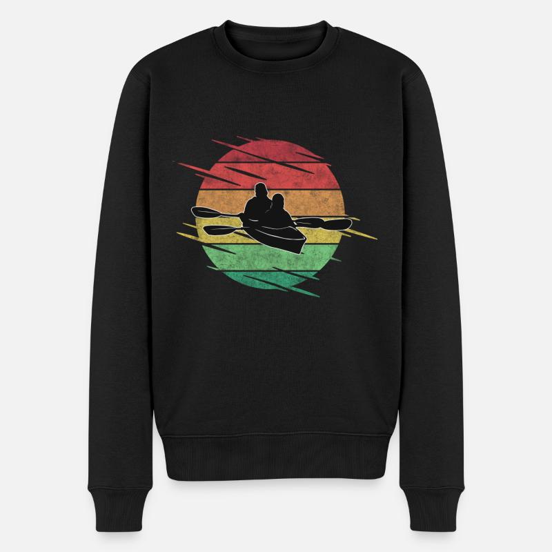Kajak - Männer Premium Bio Pullover - Schwarz