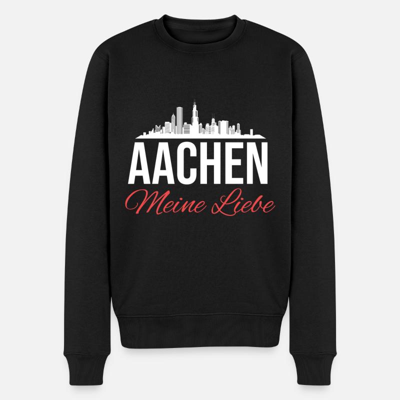 Aachen Deutschland Aachener Dom Germany - Männer Premium Bio Pullover - Schwarz