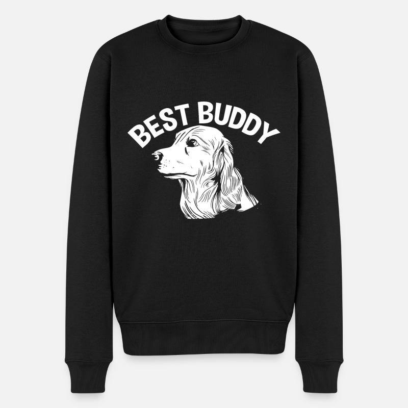 Golden Retriever Best Buddy - Männer Premium Bio Pullover - Schwarz